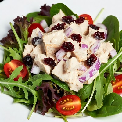 Chicken Salad with Cranberries and Greens