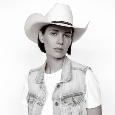 Woman wearing cowboy hat