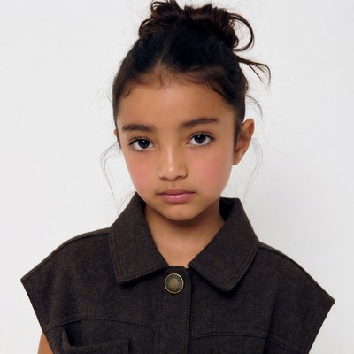 Asian girl in brown vest