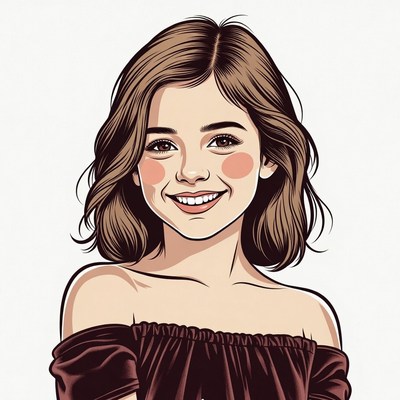 Smiling girl with brown hair