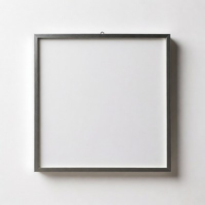 Empty Black Frame on White Wall