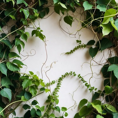 Green Ivy Vines Frame on White