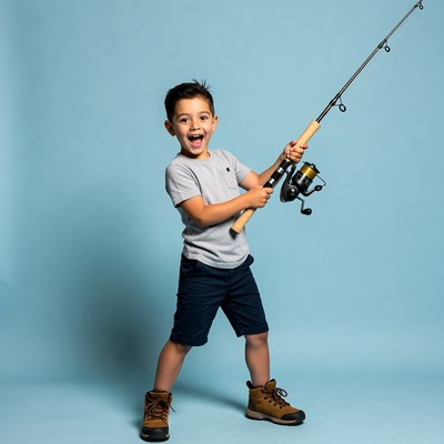 Boy holding fishing rod