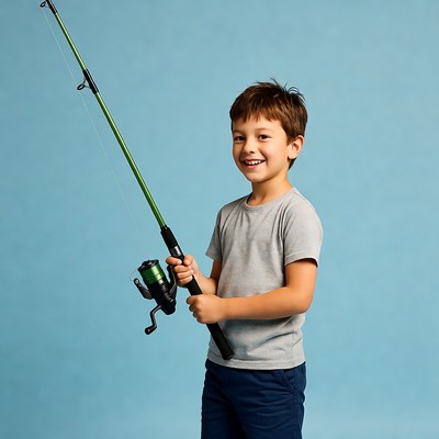Boy holding fishing rod