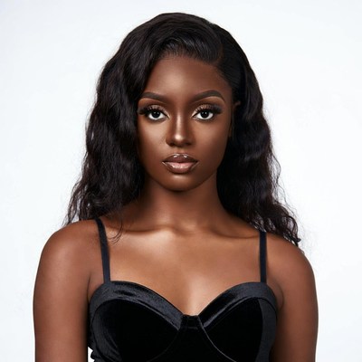 Beautiful Black woman in black dress