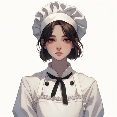 Asian woman in chef uniform