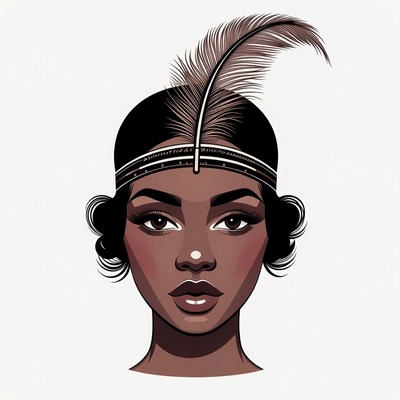 Flapper girl with feather headband