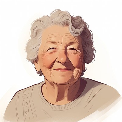 Smiling elderly woman portrait
