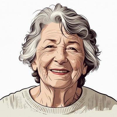 Smiling elderly woman portrait