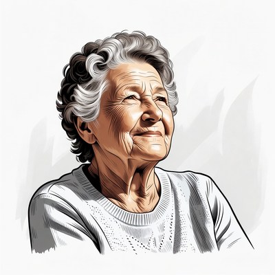 Elderly woman smiling portrait