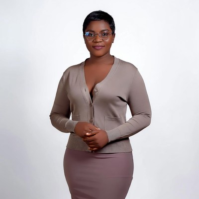 African-American woman in cardigan and skirt