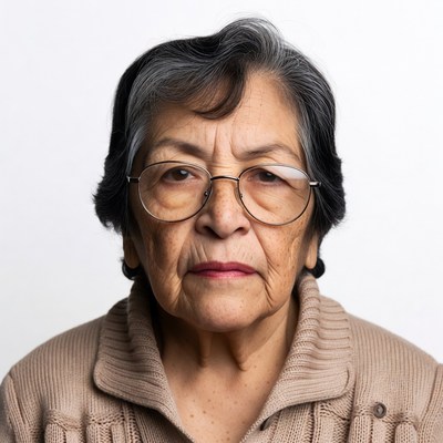 Elderly Latino woman in glasses