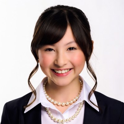 Asian girl smiling in business suit
