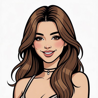 Smiling woman with long brown hair