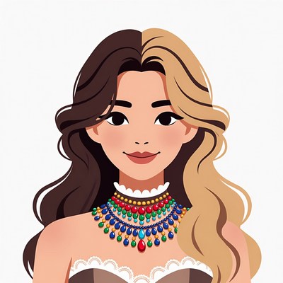 Woman with split black blonde hair