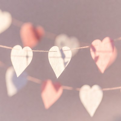 Heart Garlands Hanging on String