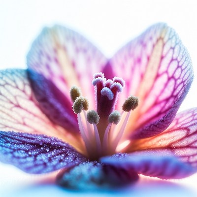 Purple flower with water droplets