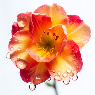 Orange Daylily Flower with Water Droplets