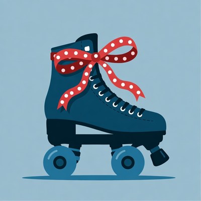 Roller Skate with Red Bow