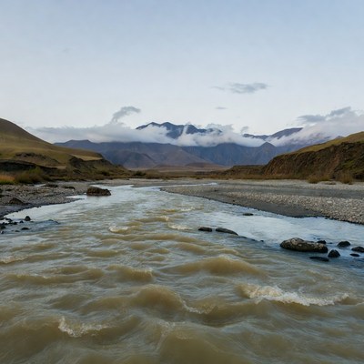 River flowing through mountain valley