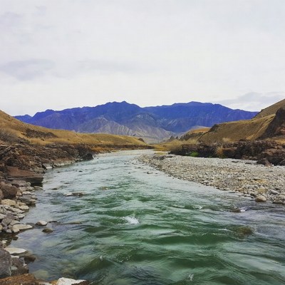 River flowing through mountain valley