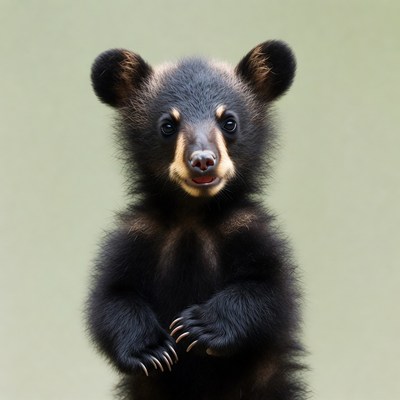 Cute baby black bear cub