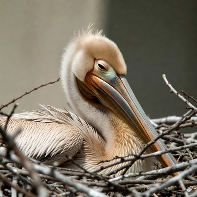 Brown Pelican in Nest