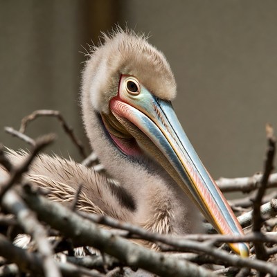 Baby Pelican in Nest