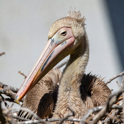 Baby Pelican in Nest