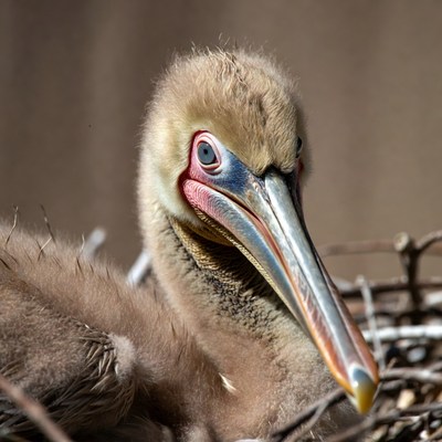Baby Pelican in Nest