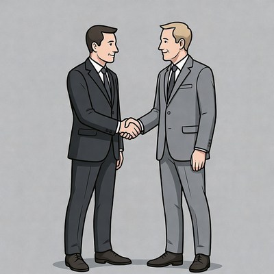 Two businessmen shaking hands