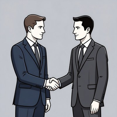 Two businessmen shaking hands