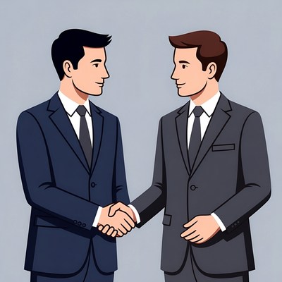 Two businessmen shaking hands
