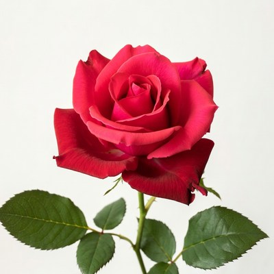 Red Rose on White Background