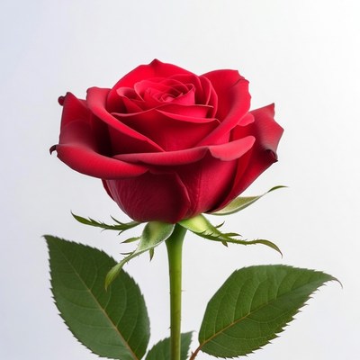 Red Rose on White Background