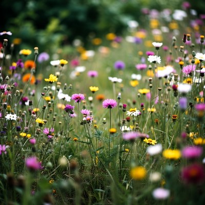 Colorful Wildflower Meadow Field