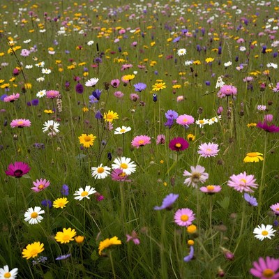 Colorful Wildflower Meadow Field