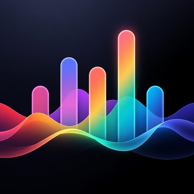 Colorful Neon Bar Graph Waves