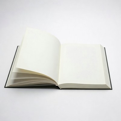 Open Blank Book on White Background