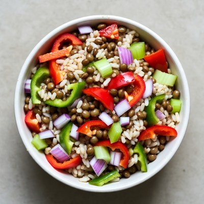 Vibrant Lentil Salad in Bowl