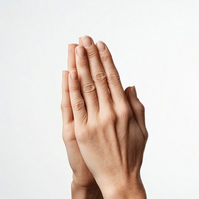 Hands pressed together in prayer