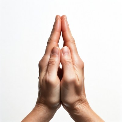 Praying hands gesture