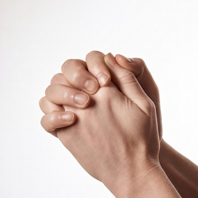 Hands clasped together in prayer
