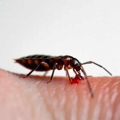 Red Ant Eating Blood on Finger