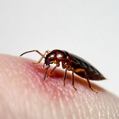 Bed Bug on Human Finger
