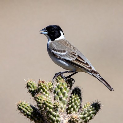 Black-capped Chickadee on Cactus