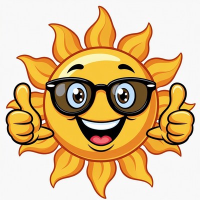 Cartoon Sun Giving Thumbs Up