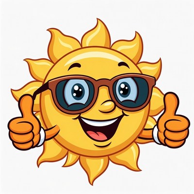 Cartoon Sun Giving Thumbs Up