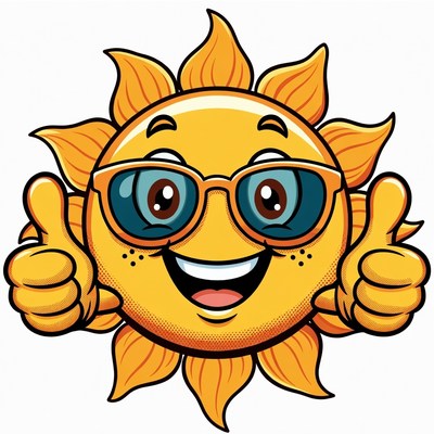 Cartoon Sun Giving Thumbs Up