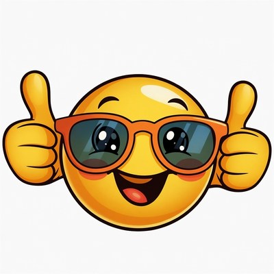 Smiley face thumbs up sunglasses